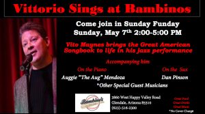 Come join us May 7th at Bambinos!